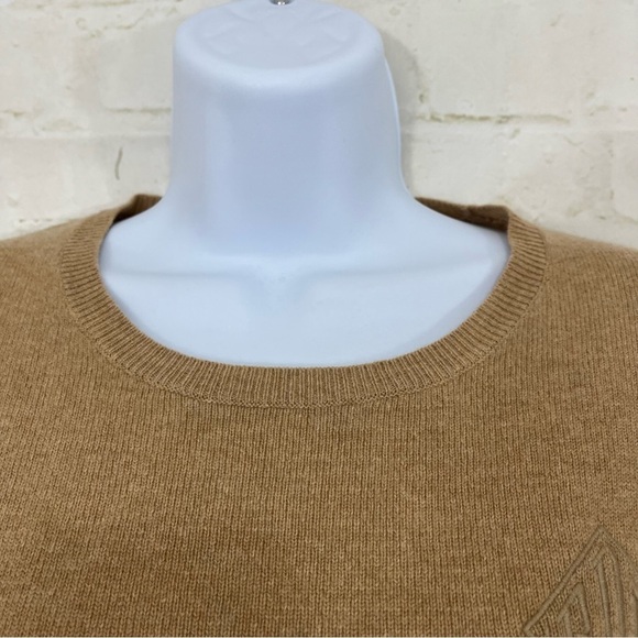 Polo Ralph Lauren Tan Merino Wool Cashmere Monogram Embroidered Sweater - Picture 3 of 9